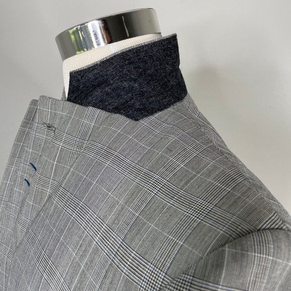 Charles Tyrwhitt Gray Plaid Prince of Wales Sport Coat 44L - Picture 5 of 10